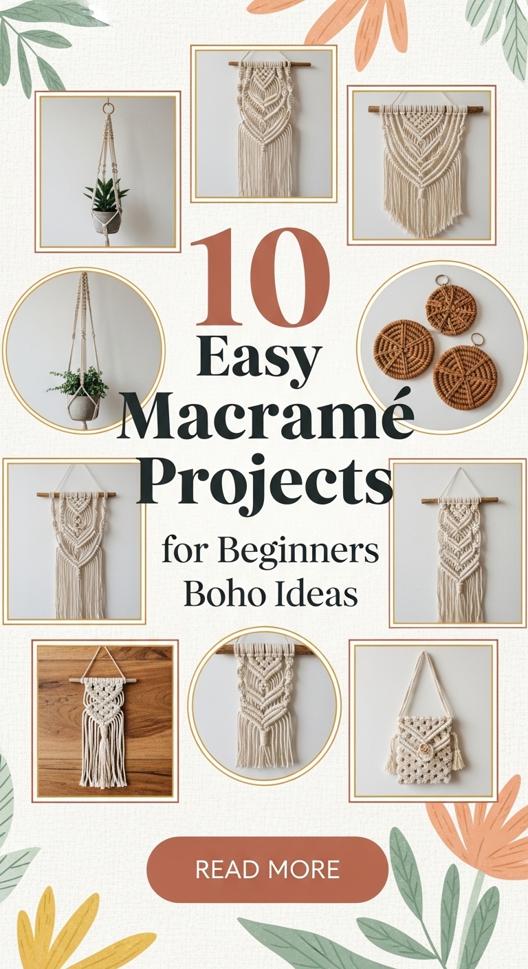 10 Easy Macramé Projects for Beginners Boho ideas - Dreamy Room Diary